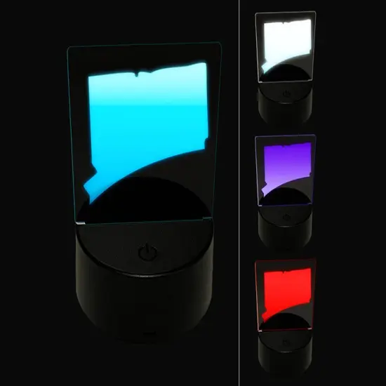 Connecticut State Silhouette 3D Illusion LED Night Light Sign Nightstand Desk Lamp {1}