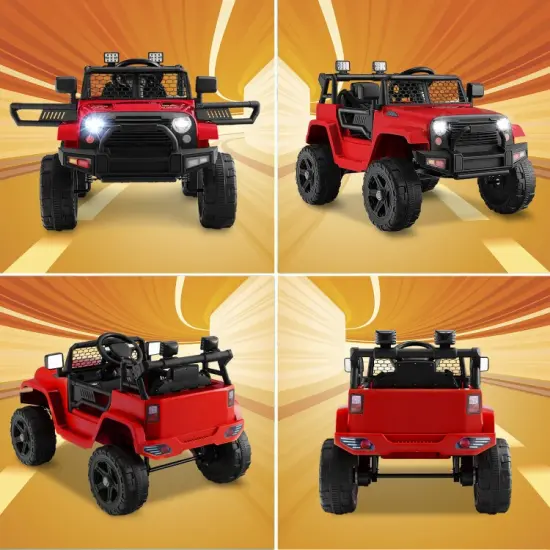Kids Electric Ride-On Truck with Remote, Music and Safety Features Red {5}