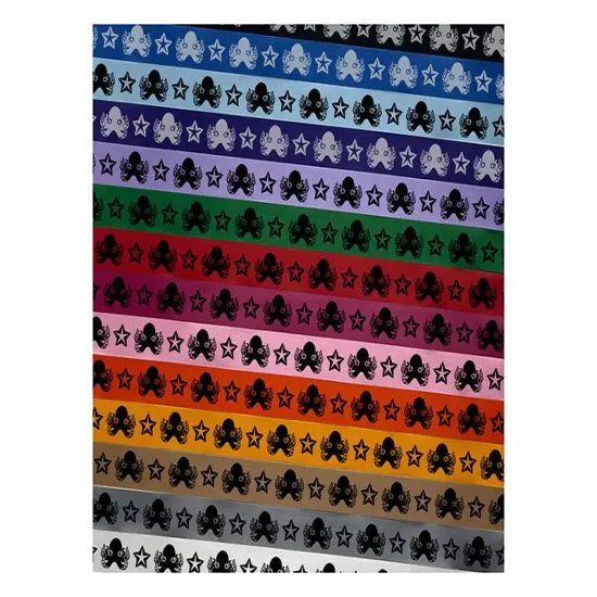 Cute Octopus Satin Ribbon for Bows Gift Wrapping - 1" - 3 Yards Silver Ribbon {1}