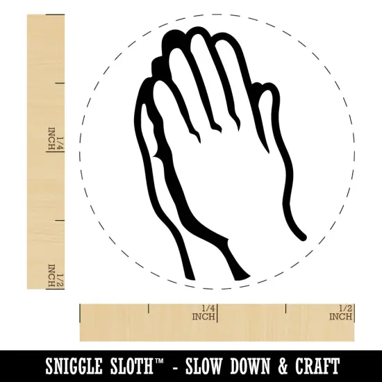 Praying Hands Self-Inking Rubber Stamp for Stamping Crafting Planners Green {1}