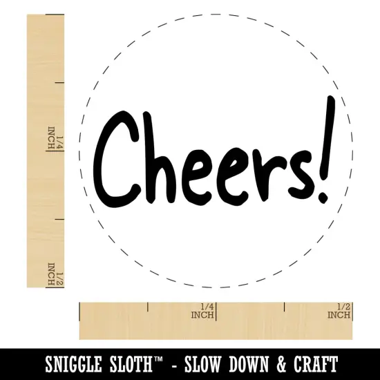 Cheers Fun Text Self-Inking Rubber Stamp for Stamping Crafting Planners Yellow {1}