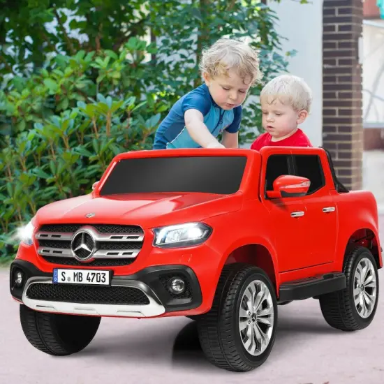 12V 2-Seater Kids Ride On Car Licensed Mercedes Benz X Class RC with Trunk Red {3}