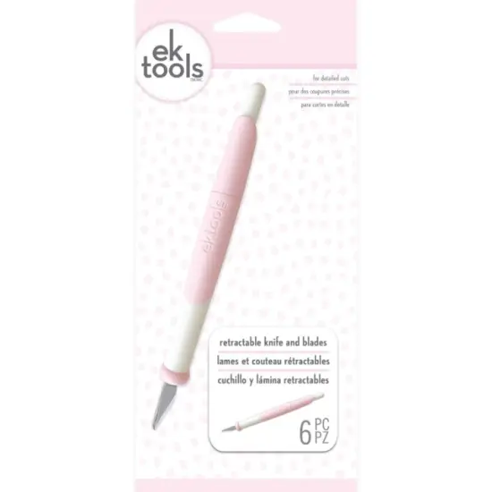 EKT Retractable Knife Pink with set of 6 blades 54000020 By American Crafts {3}