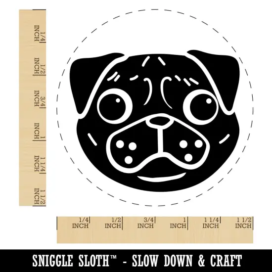 Pug Face Self-Inking Rubber Stamp for Stamping Crafting Planners Black {1}