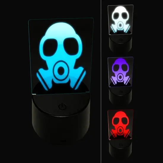 Chemical Gas Mask Ventilator Pandemic 3D Illusion LED Night Light Sign Nightstand Desk Lamp {1}