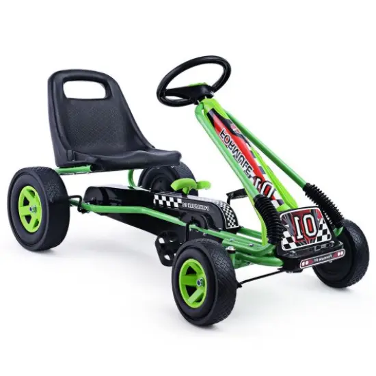 4 Wheels Kids Ride On Pedal Powered Bike Go Kart Racer Car Outdoor Play Toy Green {1}