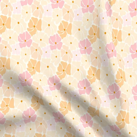 Various Fabrics by the Yard or Fat Quarter Retro Floral Pink Yellow Orange Pastel Flowers Custom Printed Fabric by Spoonflower {5}