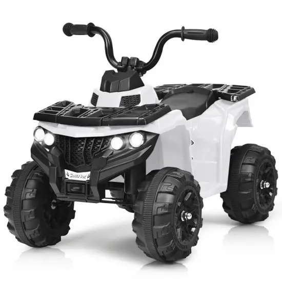 6V Battery Powered Kids Electric Ride on ATV White {9}