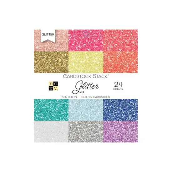 DCWV&reg;️ MAT STACK DCWV 6"x6" SINGLE-SIDED SPECIALTY GLITTER 24 Sh PS-005-00556 {2}