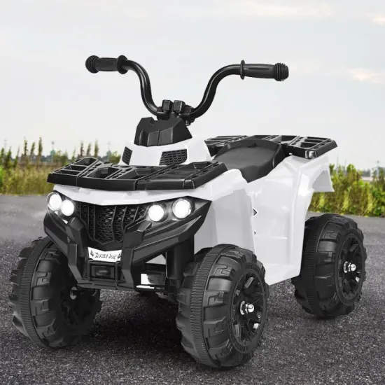 6V Battery Powered Kids Electric Ride on ATV White {5}