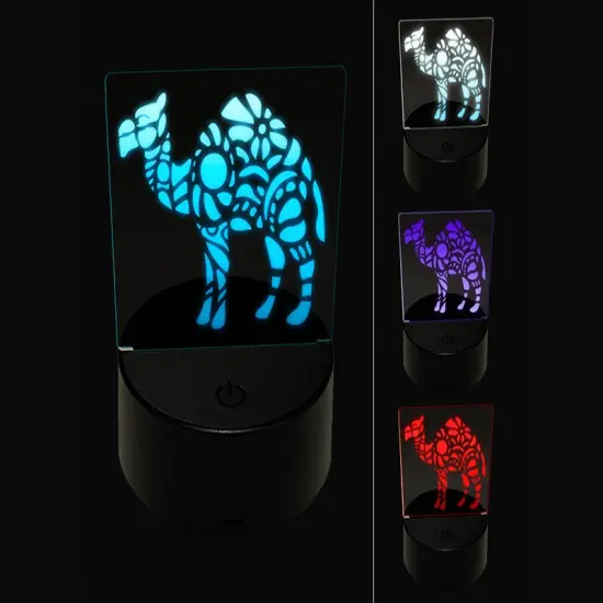 Intricate Dromedary Arabian Camel 3D Illusion LED Night Light Sign Nightstand Desk Lamp {1}