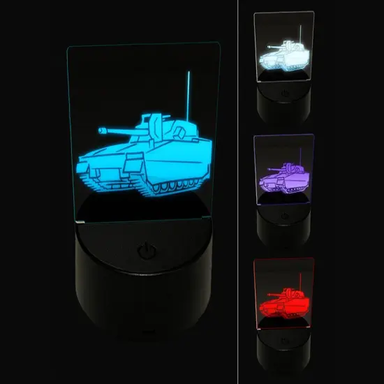 Military Army Tank 3D Illusion LED Night Light Sign Nightstand Desk Lamp {1}