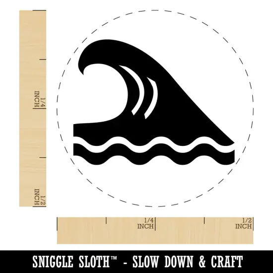 Ocean Surf Wave Beach Self-Inking Rubber Stamp for Stamping Crafting Planners UV {1}