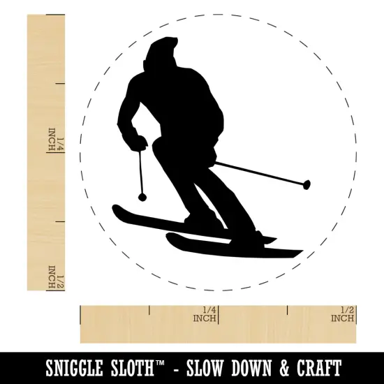 Skiing Skier Solid Self-Inking Rubber Stamp for Stamping Crafting Planners Dry Pad (No Ink) {1}
