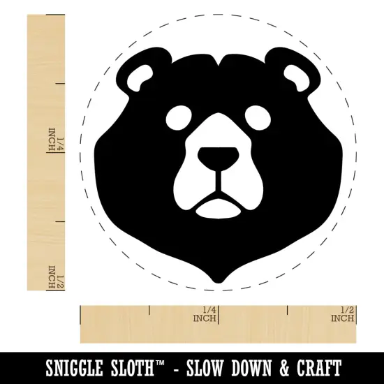 Black Bear Head Self-Inking Rubber Stamp for Stamping Crafting Planners Purple {1}