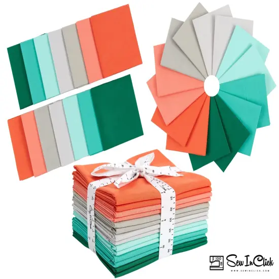 Christmas Fat Quarter Bundle -100% Cotton | Pure Solids | Pine Xmasl Mix Christmas Colors | Quilting & Crafting Soft Fabric | Special Gift {4}