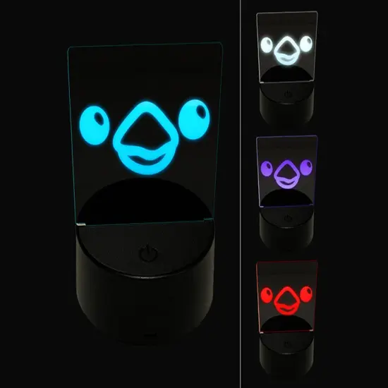 Cute Bird Face 3D Illusion LED Night Light Sign Nightstand Desk Lamp {1}