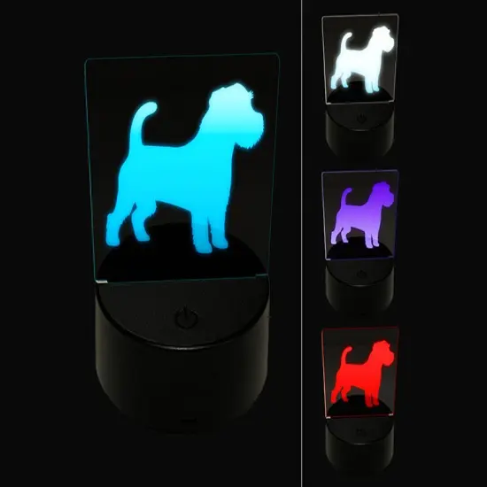Rough Coated Jack Russell Terrier Parson Dog Solid 3D Illusion LED Night Light Sign Nightstand Desk Lamp {1}