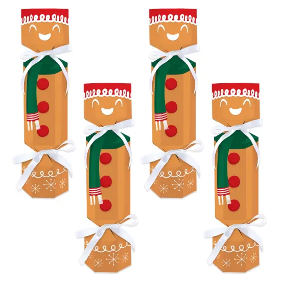 Big Dot of Happiness Gingerbread Christmas - No Snap Gingerbread Man Holiday Party Table Favors - DIY Cracker Boxes - Set of 12 {1}