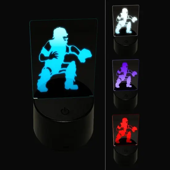 Baseball Player Catcher with Mitt 3D Illusion LED Night Light Sign Nightstand Desk Lamp {1}