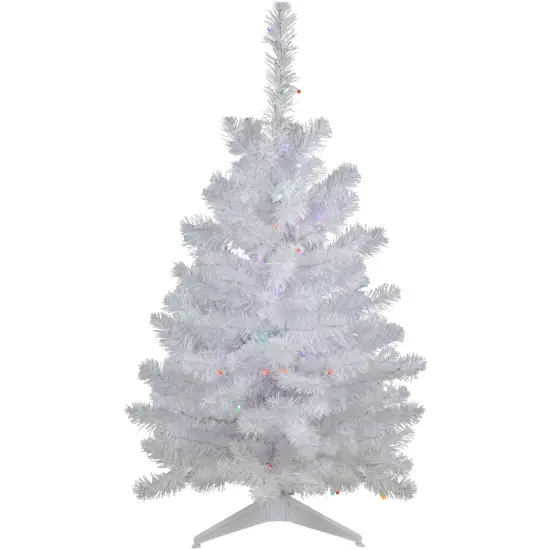 Northlight 3' Pre-Lit LED Snow White Artificial Christmas Tree, Multi Lights {3}