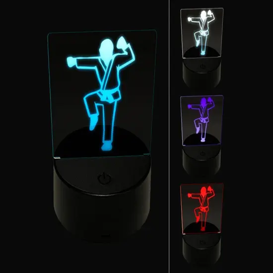 Kung Fu Martial Arts Hang Stance Karate Gi 3D Illusion LED Night Light Sign Nightstand Desk Lamp {1}