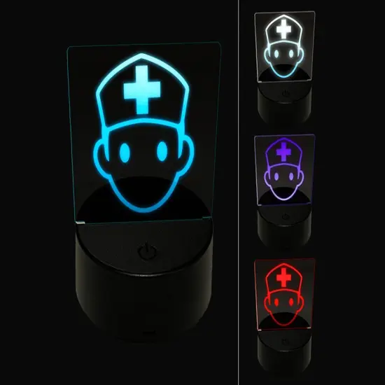 Occupation Medical Nurse Icon 3D Illusion LED Night Light Sign Nightstand Desk Lamp {1}