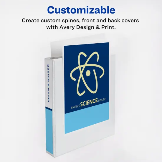 Avery Durable View 3 Ring Binder with 1.5 Inch Rings, 8 Tab Insertable Binder Dividers, Office Supplies Set (01683) {2}