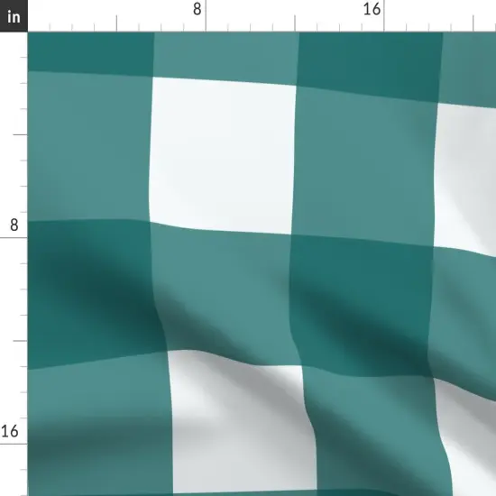 Various Fabrics by the Yard or Fat Quarter Teal Buffalo Check Large Scale Plaid Rustic Gingham Cabin Custom Printed Fabric by Spoonflower {2}