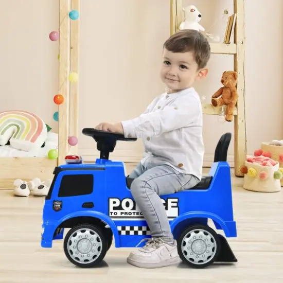 Mercedes Benz Kids Ride On Push Licensed Police Car-Blue {2}