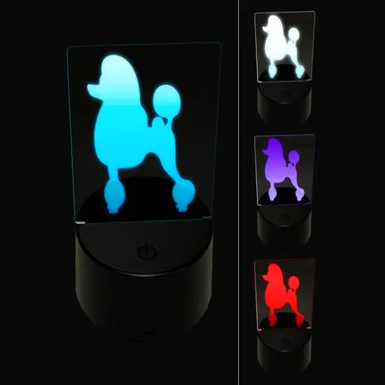 Standard Poodle Dog Solid 3D Illusion LED Night Light Sign Nightstand Desk Lamp {1}