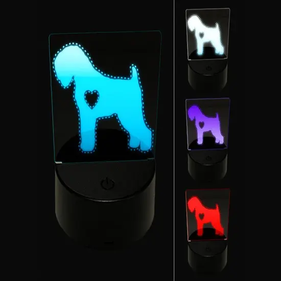 Black Russian Terrier Chornyi Dog with Heart 3D Illusion LED Night Light Sign Nightstand Desk Lamp {1}