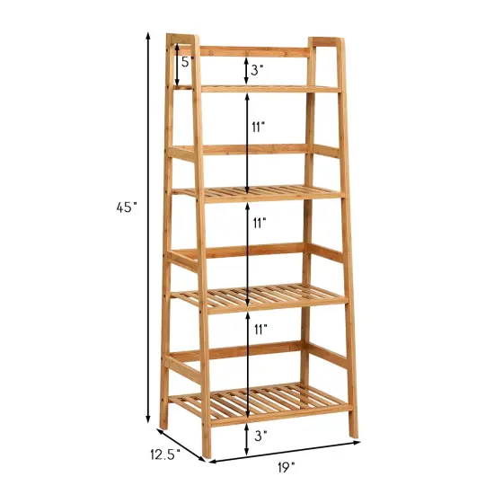 4-Tier Bamboo Plant Rack with Guardrails Stable and Space-Saving {4}