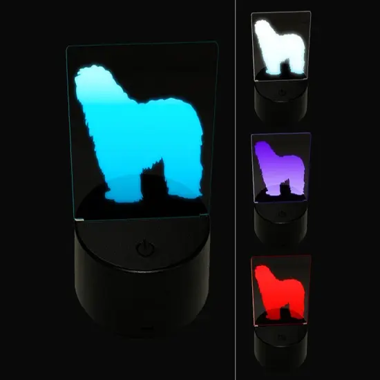 Bergamasco Sheepdog Dog Solid 3D Illusion LED Night Light Sign Nightstand Desk Lamp {1}
