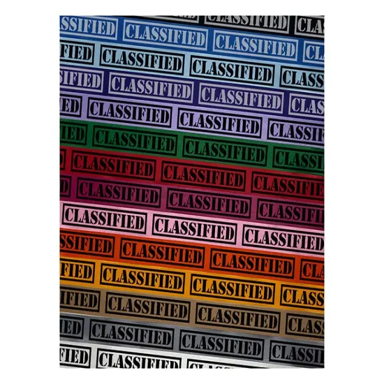 Classified Fun Text Satin Ribbon for Bows Gift Wrapping - 1" - 3 Yards Orange Ribbon {1}