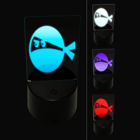 Ninja Face Funny 3D Illusion LED Night Light Sign Nightstand Desk Lamp {1}