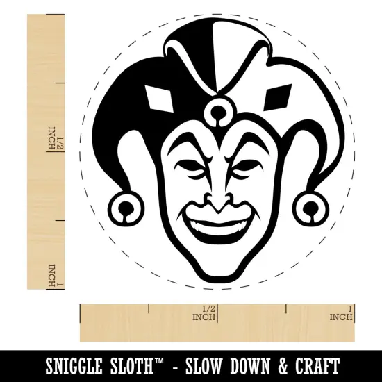 Court Jester Joker Harlequin Self-Inking Rubber Stamp for Stamping Crafting Planners Yellow {1}