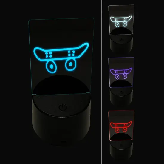 Skate Board Boarding Doodle 3D Illusion LED Night Light Sign Nightstand Desk Lamp {1}