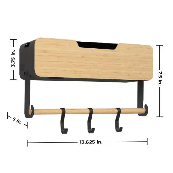 BLACK+DECKER Hanging Rack System - Shelf With Door W/Brackets, Black (BDSTKT282BK) {2}