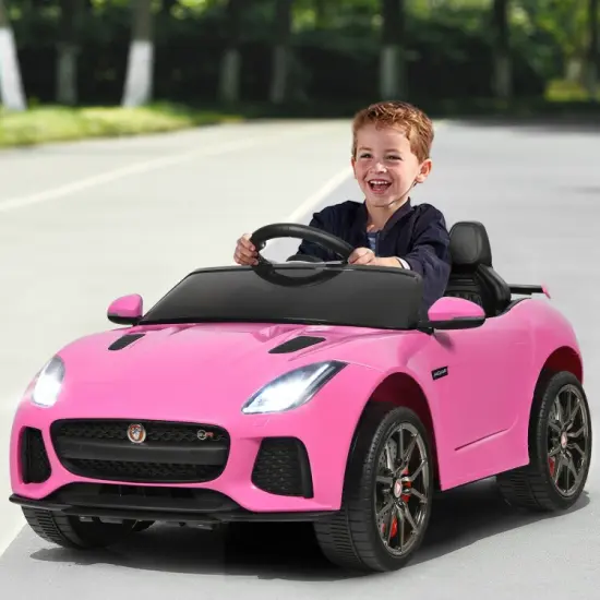 Iron Ride-On Jaguar F-Type SVR Car with Remote and MP3 Music Pink {4}