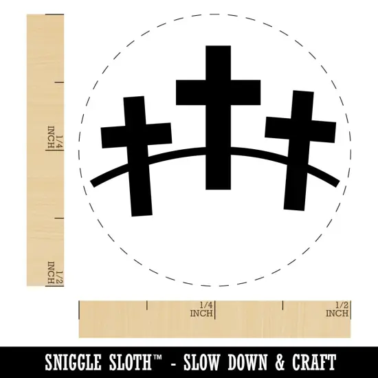 Three Crosses Self-Inking Rubber Stamp for Stamping Crafting Planners Dry Pad (No Ink) {1}