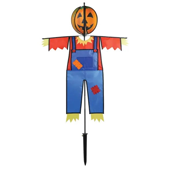 In the Breeze 2485 &mdash; Pumpkin Scarecrow Ground Ball Spinner &mdash; Autumn Halloween Yard D&eacute;cor Wind Spinner {1}