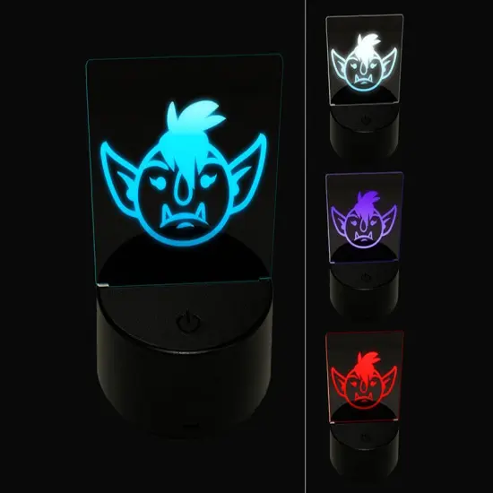 Goblin Female Character Face 3D Illusion LED Night Light Sign Nightstand Desk Lamp {1}
