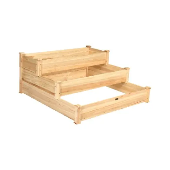 3 Tier Elevated Wooden Vegetable Garden Bed {1}