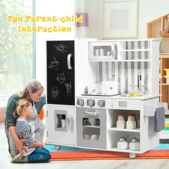 Wooden Pretend Play Kitchen Sets with Simulated Sound {4}