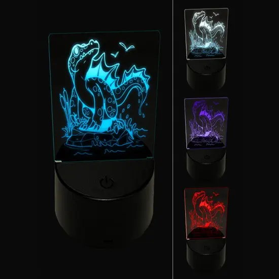 Spinosaurus Dinosaur Standing on River Rock 3D Illusion LED Night Light Sign Nightstand Desk Lamp {1}