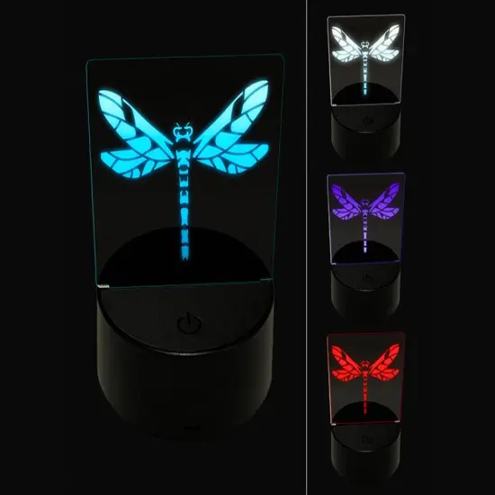Damselfly Dragonfly Winged Insect Bug 3D Illusion LED Night Light Sign Nightstand Desk Lamp {1}