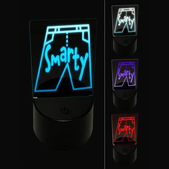 Smarty Pants Funny School Teacher Motivation 3D Illusion LED Night Light Sign Nightstand Desk Lamp {1}