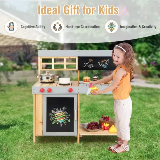 Outdoor Kid's Mud Kitchen Set with Detachable Water Box for Toddlers Over 3 {6}
