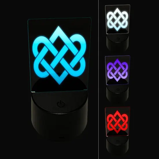 Celtic Love Knot Silhouette 3D Illusion LED Night Light Sign Nightstand Desk Lamp {1}